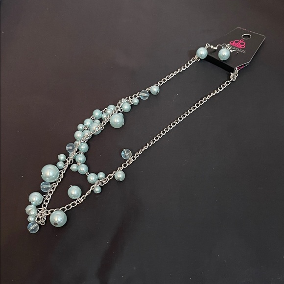 Paparazzi Silver Chain with Blue Beads - Picture 2 of 7